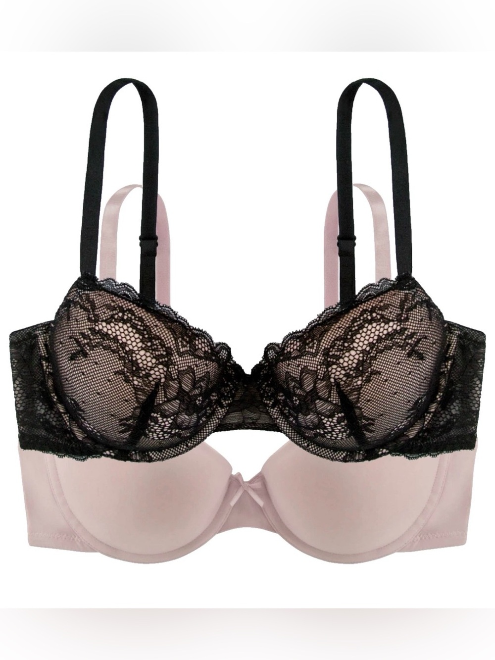 DORINA 2-Pack Chloe Light Padded Demi Bra sz 38D Black Blush D17180E7